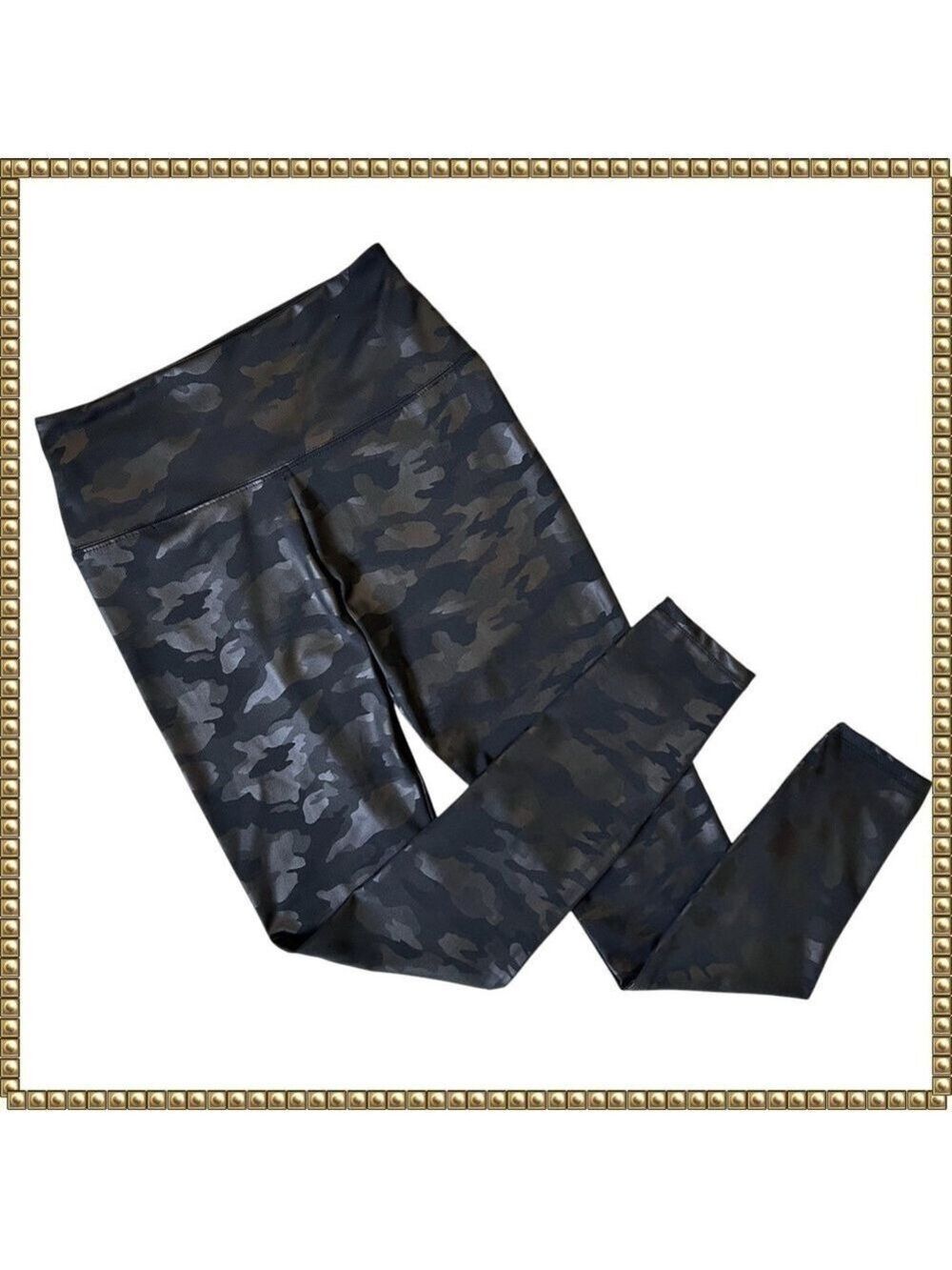 Simply Vera Wang Black Gray Camo Leggings Small